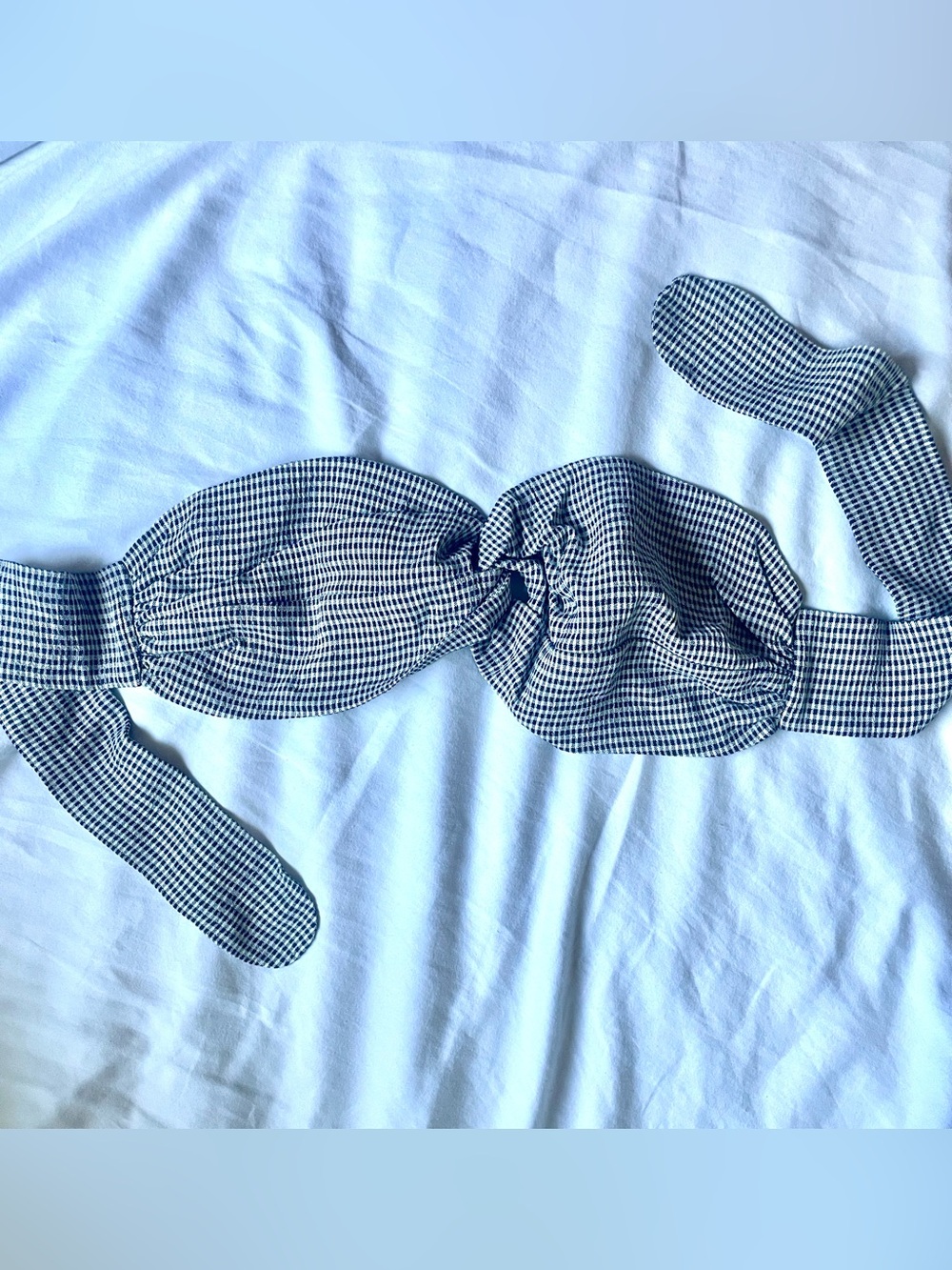 Christy Dawn Navy and White Gingham Bandeau Top